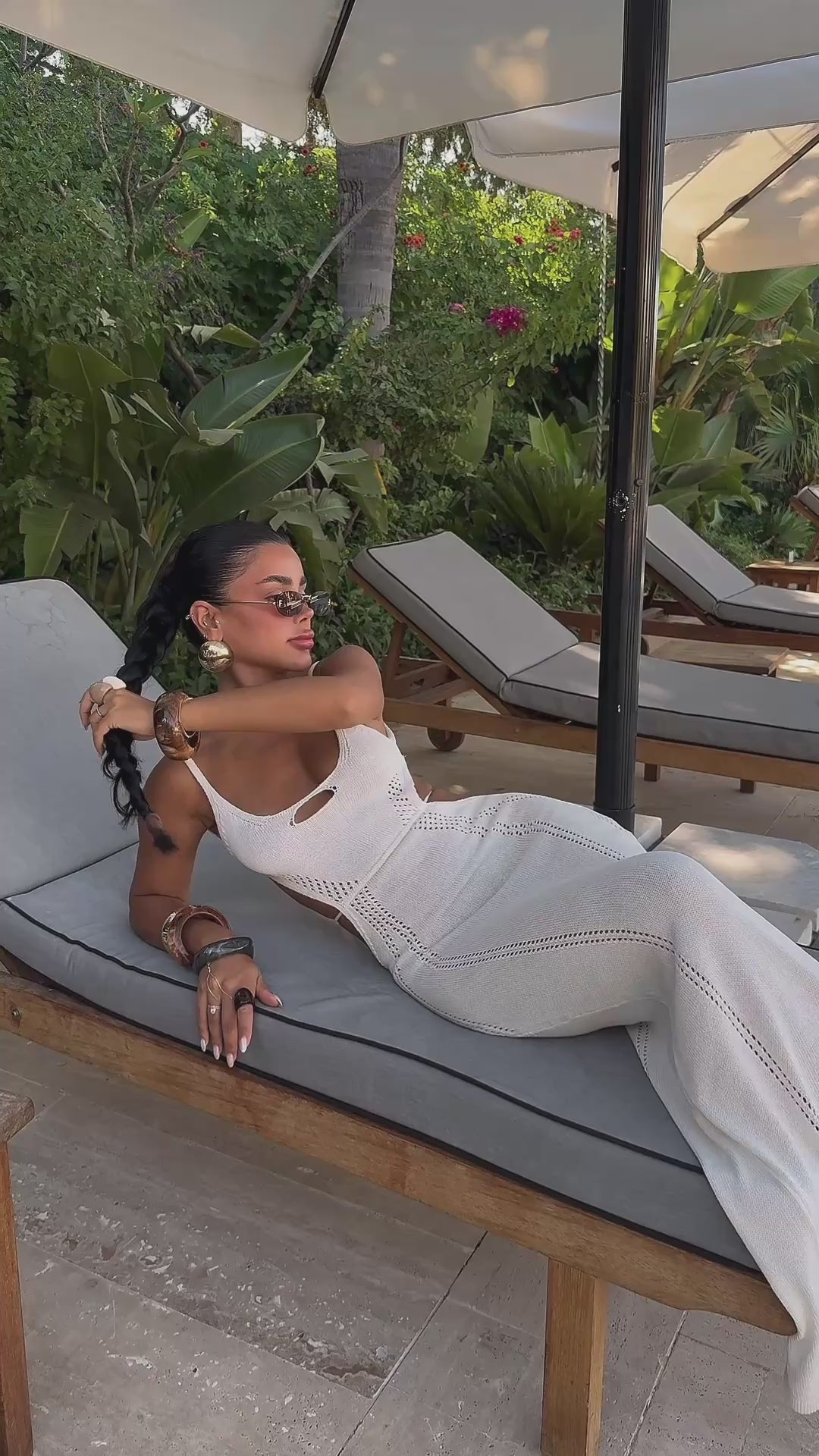 White Strappy Window Detail Dress