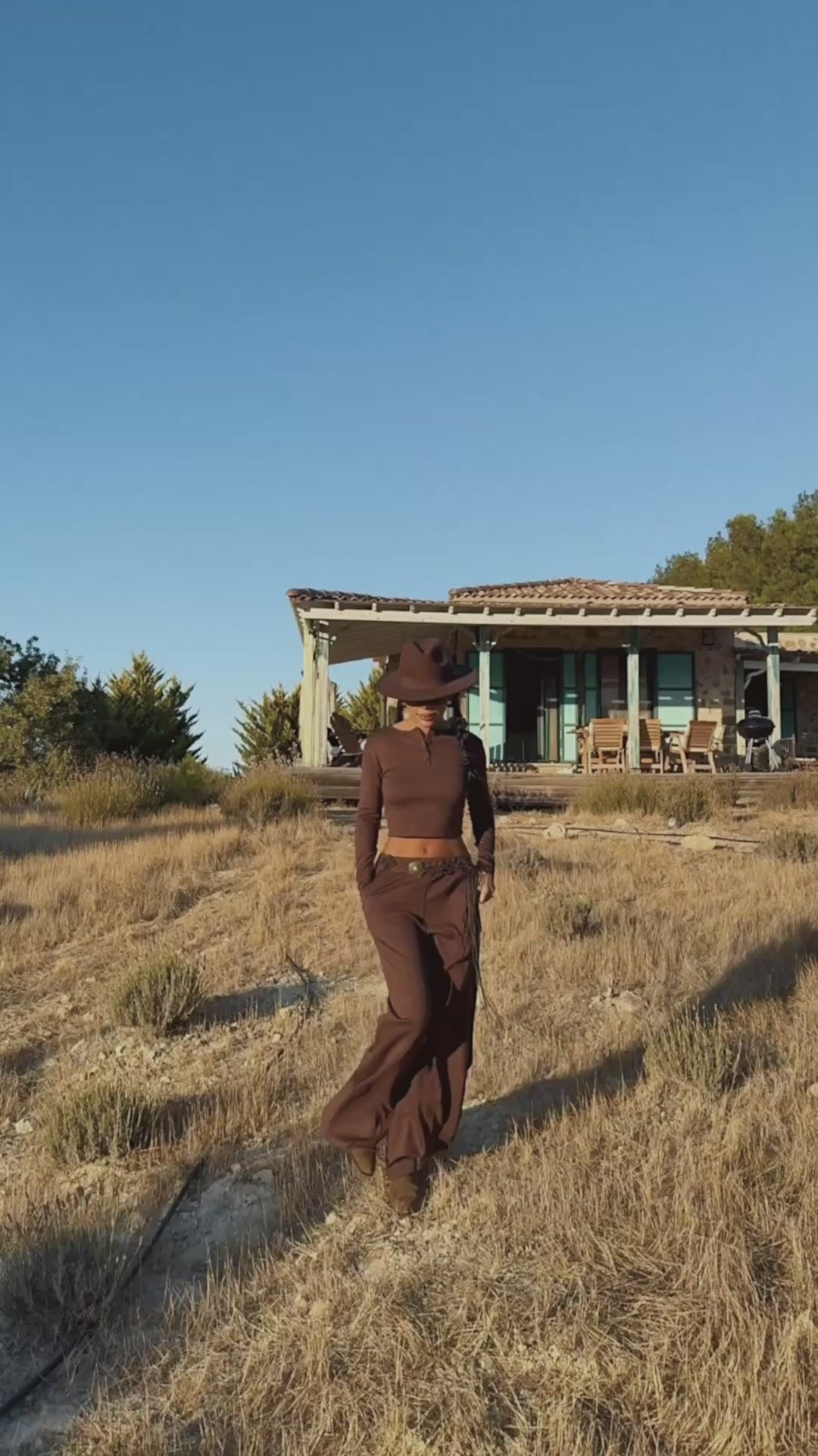 Brown Rapha Top and Bottom Set