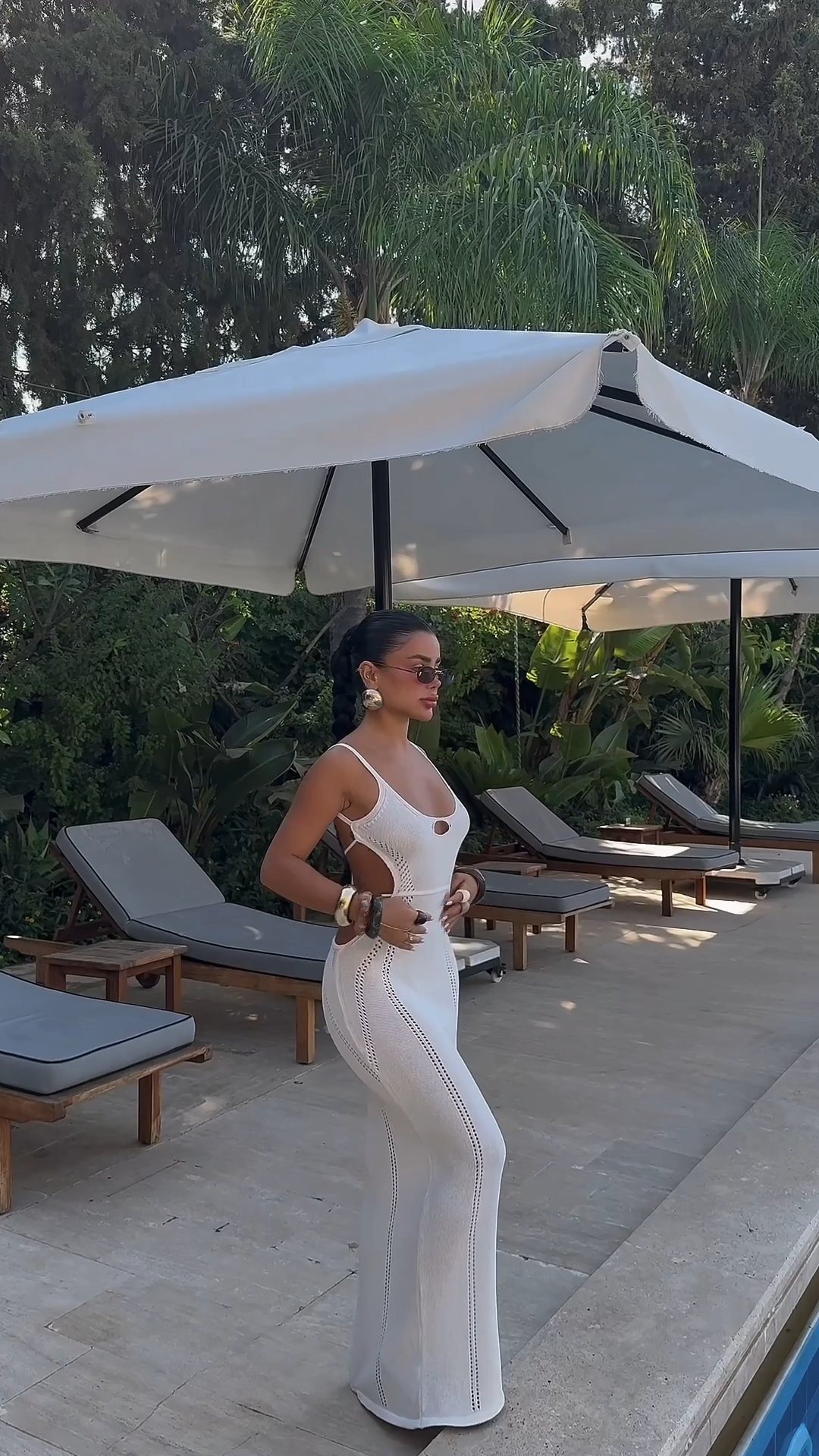 White Strappy Window Detail Dress